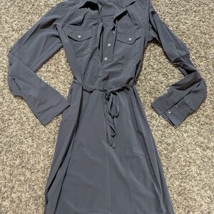 Eddie Bauer Charcoal Long Sleeve Active Dress